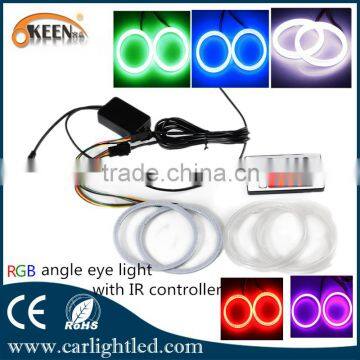 New Products Colorful Change RGB COB Angle Eye Rings Led with IR Controller 24keys 12V