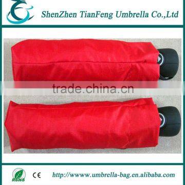 advertising 3 fold umbrella with beautiful red advertising umbrella surface