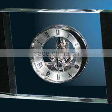 Customized Shape Crystal Clock For Wedding Decoration