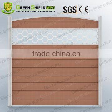 WPC/Wood Plastic Fence/Enclosure Wall 1.8m/2.0m/arc top rail/figured/glass