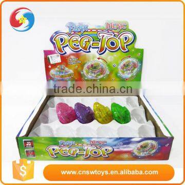 Eletric Plastic Flashing Toy Spinning Top With Light and Music for Children