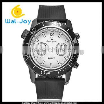 WJ-5425 best selling Alibaba black and white face trendy V6 silicone strap men sport watch