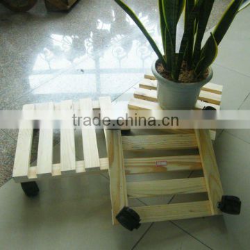 wooden flower pot trolley