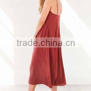 2016 Red Sexy Dress for Ladies With Strappy Front Party Midi Dress