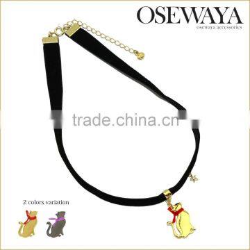 unique and fancy metal choker kawaii cat charm osewaya best products japan