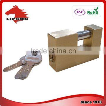 Lipson LS-200K Series Hardened Steel Shackle Kaba Key Rectangular Brass Padlock photo-2