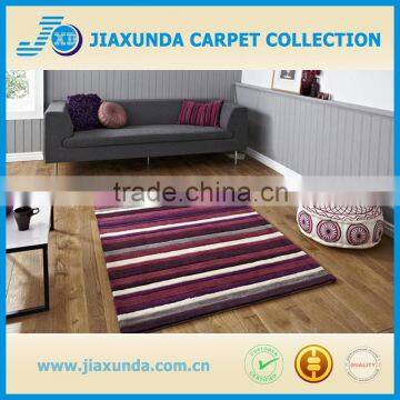 Purple stone pink strips fashion design cheap price hand tufted area rug for living room