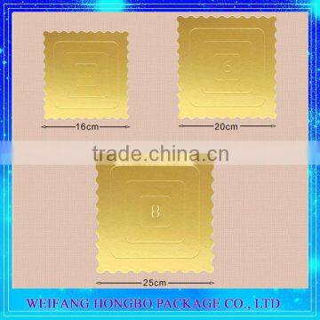 Rectangular Gold Basement For Cake Decorating Cardboard Food Tray