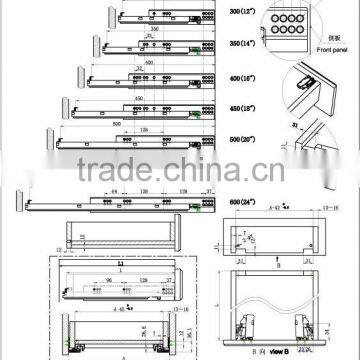Full Extension Bottom Mounting Soft Close Drawer Slide Channel photo-3