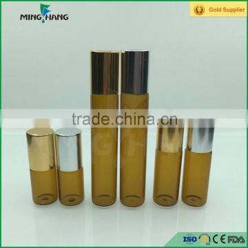 amber Tube glass bottles with roller ball glass vials