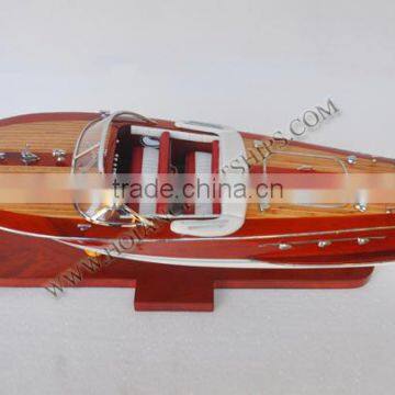 RIVA ARISTON SPEED BOAT (RED-WHITE) - WOODEN CRAFT OF VIETNAM, MODEL SHIP HANDMADE photo-4