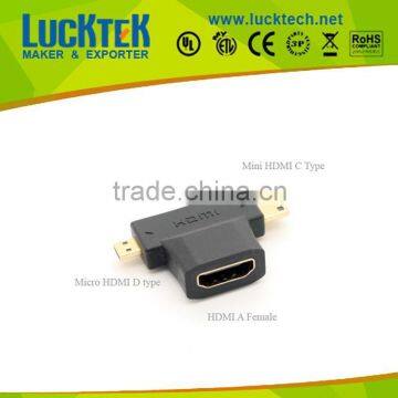 2 in 1 Mini HDMI Micro HDMI adapter plug