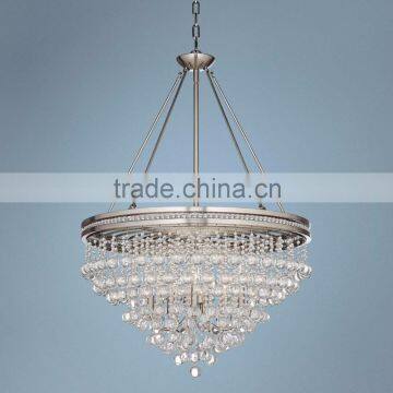 530-31 Regina Brushed Nickel 28" Wide Crystal Ceiling Light