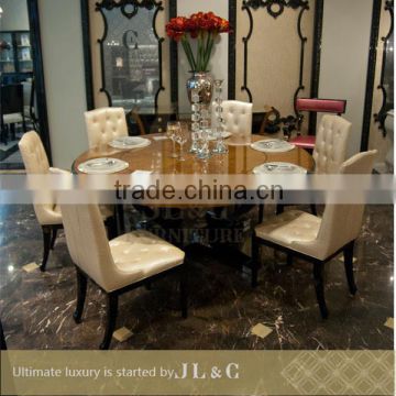 JT03-01 Round Rotating Dining Table with Lazy Susan in Dining Room from JL&C Luxury Home Furniture New Designs 2015