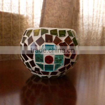 glass mosaic candle stand