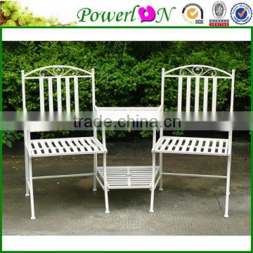 Hot Selling Popular Antique Wrought Iron Metal Bench For Patio Backyard I21 TS05 X11B PL08-34284