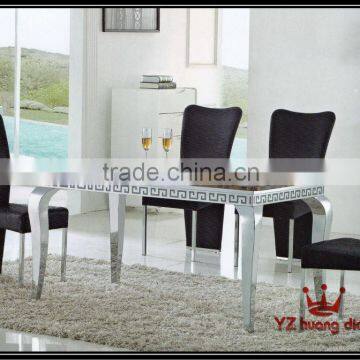 modern marble dining table with chrome leg