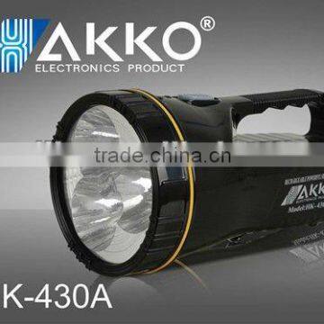 AKKO Long Time Lighting Black Rechargeable Led Flashlight Torch