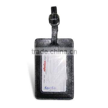 Luggage Tag, Made of PU or Genuine Leather, Measures 4-3/8 x 2-3/4 Inches