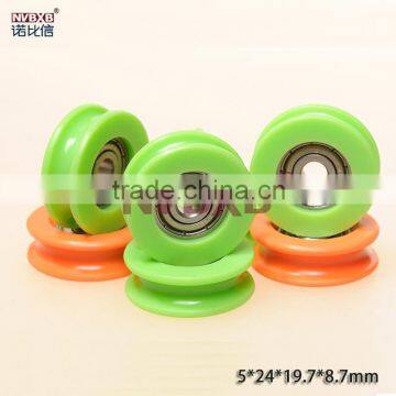 high quality smooth running green wheels for sliding doors