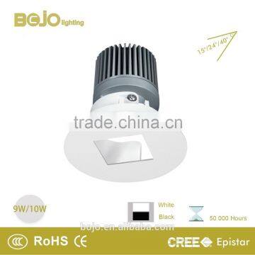 Factory direct sale adjustable white 10w led downlight with square hole