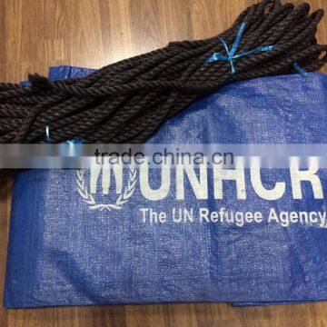 UNICEF and UNHCR Approved any size plastic sheet bring eyelet and rope in hem