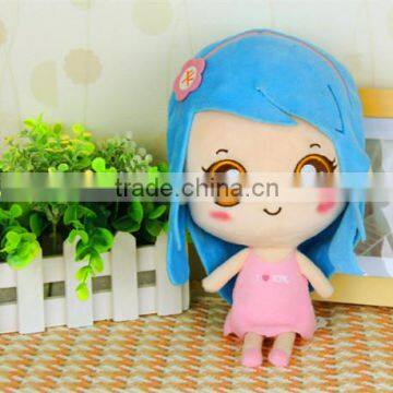 Carephilly Authorize Customize Stuffed Human Doll Long Hair Girl 4.65" Soft Plush Toy For Branding