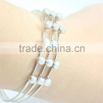 Silver Bracelet Designs Adjustable Cuff Jewelry Three Layered Silver Ball Handmade Bracelet For Women For 2016New Intrend Style photo-4