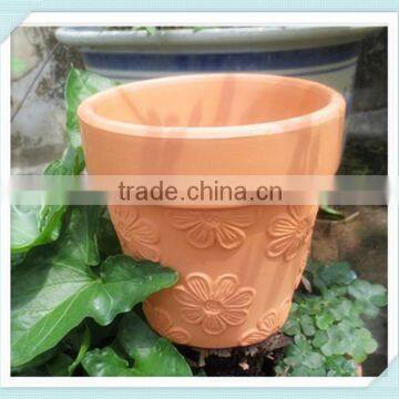 Terracotta Emboss Flower Pot With Flower Emboss photo-4