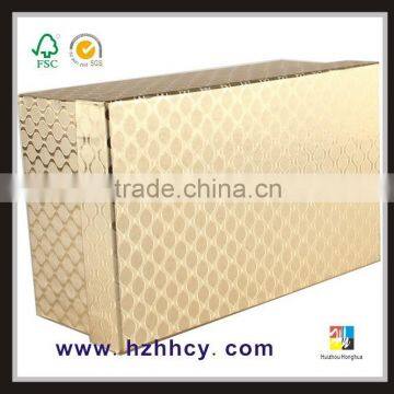 hot sale Gold color embossed foldable storage box