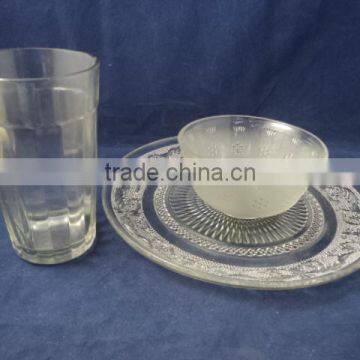 clear glass saucers glass cup glass bowl