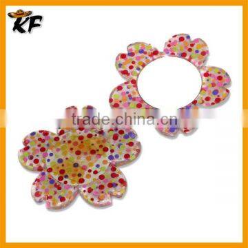 cheap small flower shape single side plastic pocket mirror