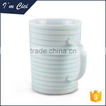 Fine texture blue ceramic tea and coffee mug CC-C036