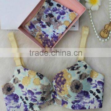 Ladies Flower Printing Basic Bra and Panties photo-2
