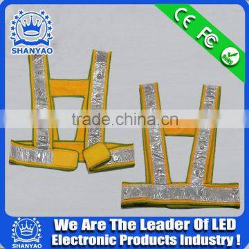 2016 Hot Selling LED Fluorescent Orange Refletive Vest For Road Safety At Night