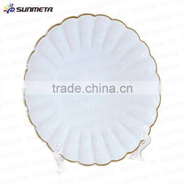 High Quality 8" White Sublimation Plates With Gold Rim Blank Plate Ceramic Plate photo-2