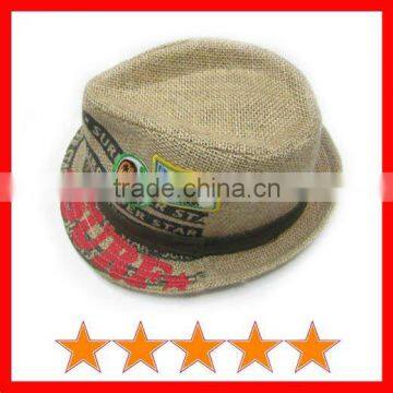 Fashion linen fedora hat