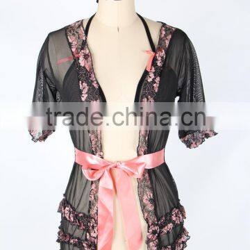 Hot Selling Flower Fashion Babydoll Ladies Night Dress Sex photo-3
