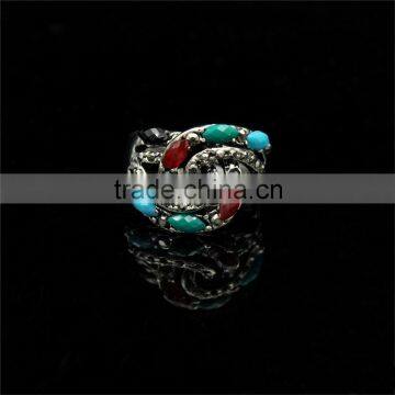 2016 New Design Plating Silver With Resin Diamond Ring photo-4