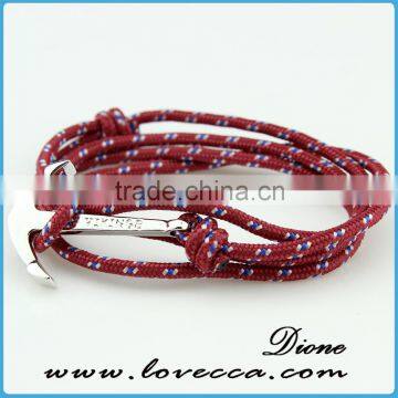 Hot Fashion Anchor or Fish Hook Bracelet Cotton Rope Mens Anchor Bracelet Wholesale Fashion Jewelry-usa0.6 photo-5