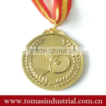 round medal embossed sport medals in gold metal medallion