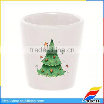 Printed plain design porcelain personalized shot glass favors