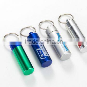 aluminium keychain capsules pill holder