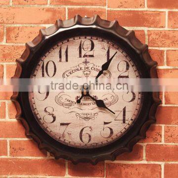 Beer cap design unique art decor metal wall clock