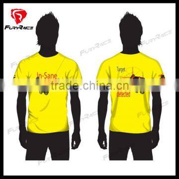 2016 OEM Service Funny Yellow Short Sleeves Quick Dry Fishing T Shirts Fishing T Shirts Printed