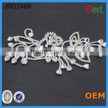 Unique design popular rhinestone lace for wedding dress in bulk