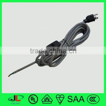 Colorful Fabric Electric Cable With UL NEMA 5-15P AC Male Plug photo-2