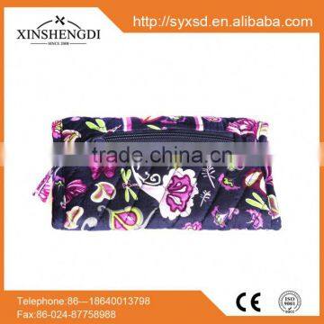 China supplier cotton bright quilted casual organic women oem floral wallet