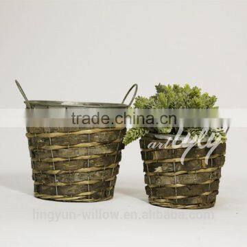 2015 new hot indoor plant flower pot with iron liner wholesale