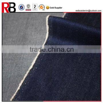 9oz Indigo Color Slub 98% Cotton Stretch Denim Fabric For Wholesale